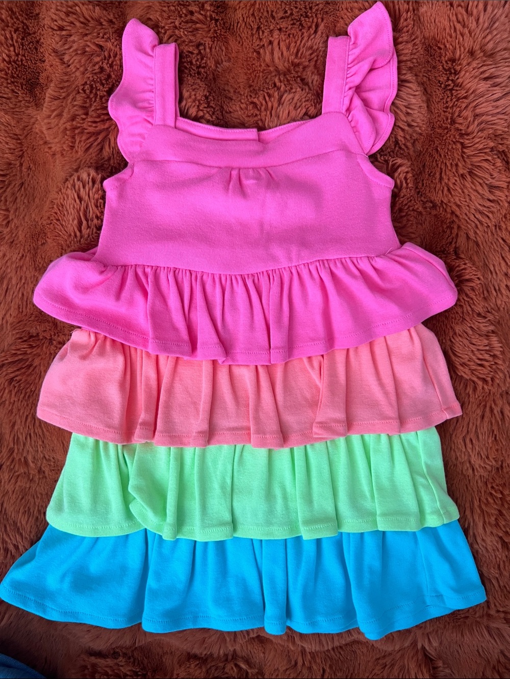 Gymboree Pink Multi Ruffled Tank Dress